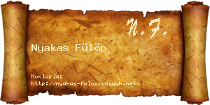 Nyakas Fülöp névjegykártya